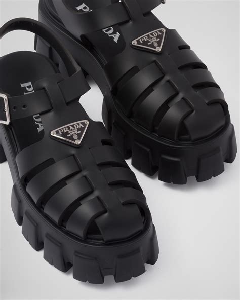 prada black rubber shoes|Prada black shoes women.